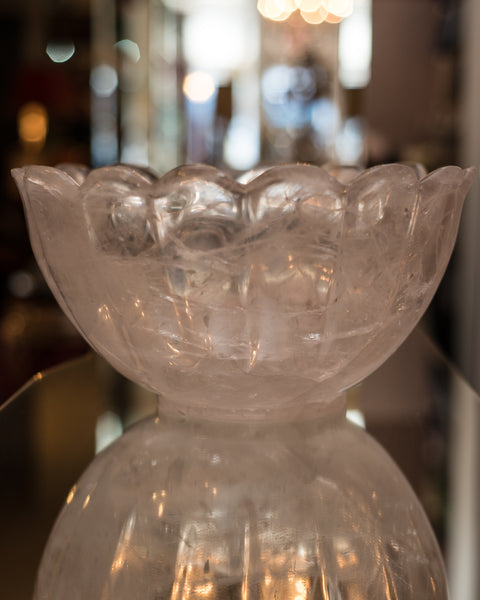 LARGE SCALLOPED ROCK CRYSTAL BOWL