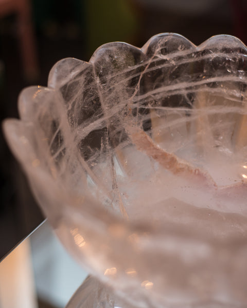 LARGE SCALLOPED ROCK CRYSTAL BOWL