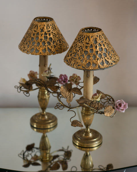 ANTIQUE FRENCH PAIR OF BRONZE LAMPS
