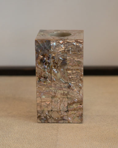 INLAID MOTHER OF PEARL SQUARE SOAP DISPENSER HOLDER