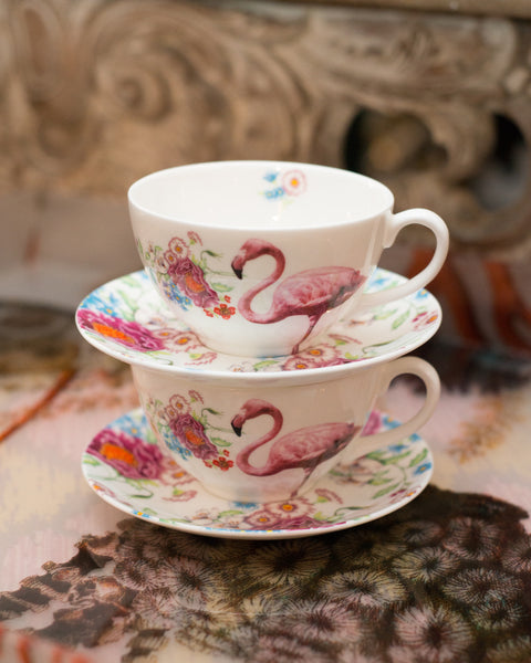 CONTEMPORARY FLAMINGO TEA SET, LOU ROTA LONDON