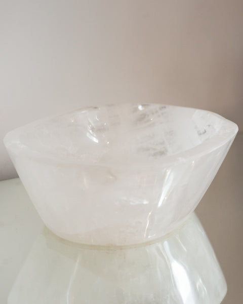 LARGE WHITE ROCK CRYSTAL BOWL