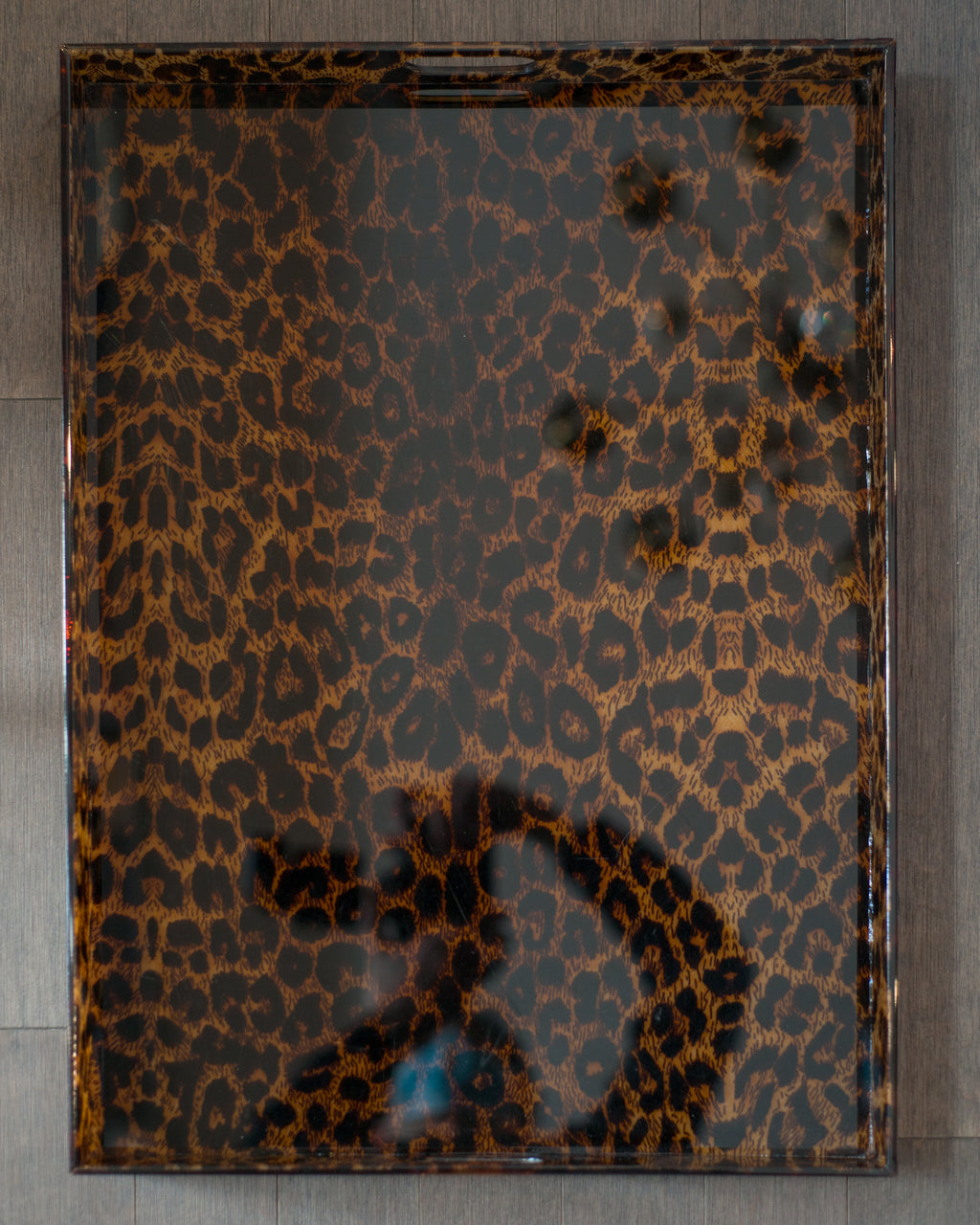 CONTEMPORARY ACRYLIC LEOPARD TRAY, ITALY