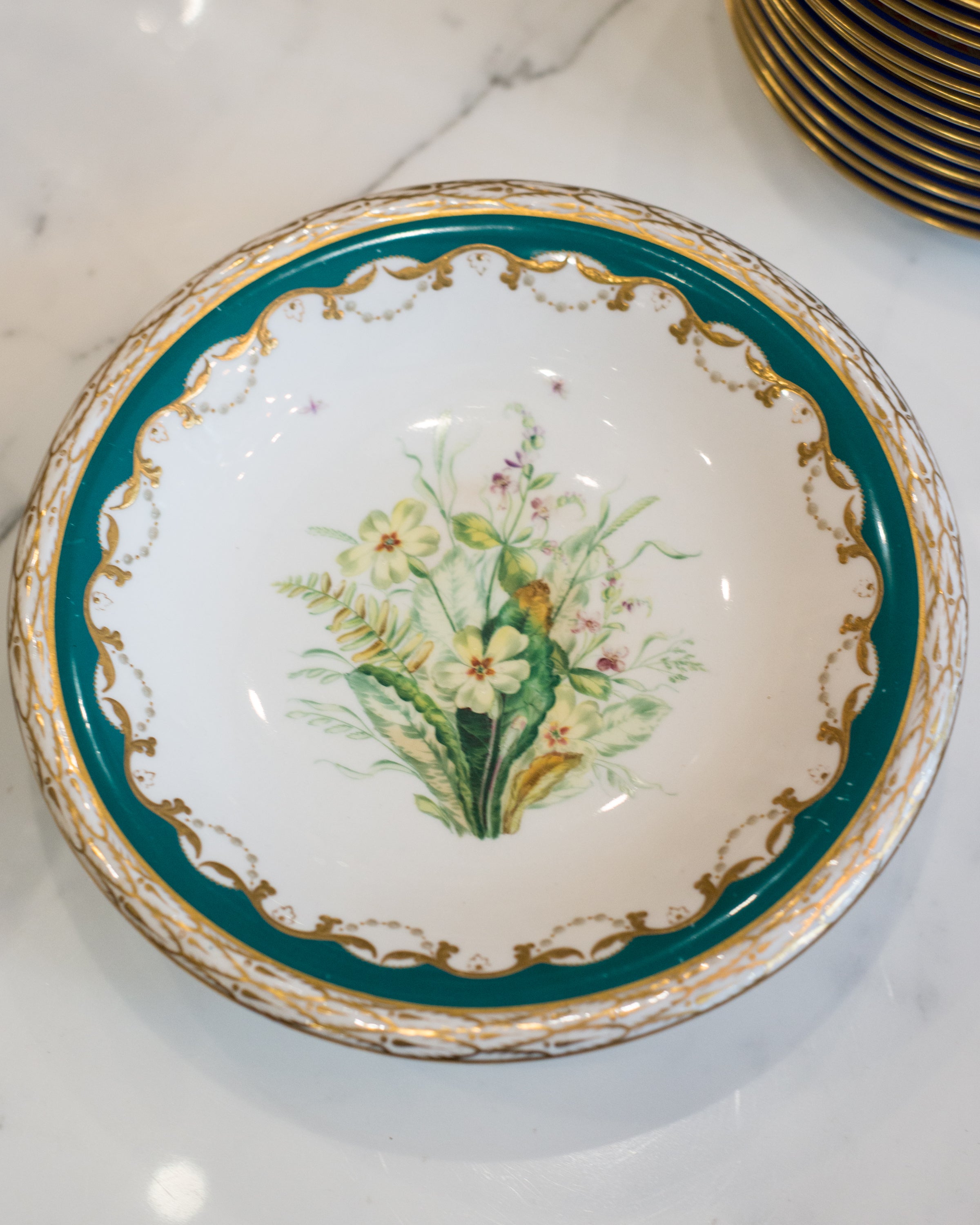 ANTIQUE ENGLISH DESSERT SET CIRCA 1850