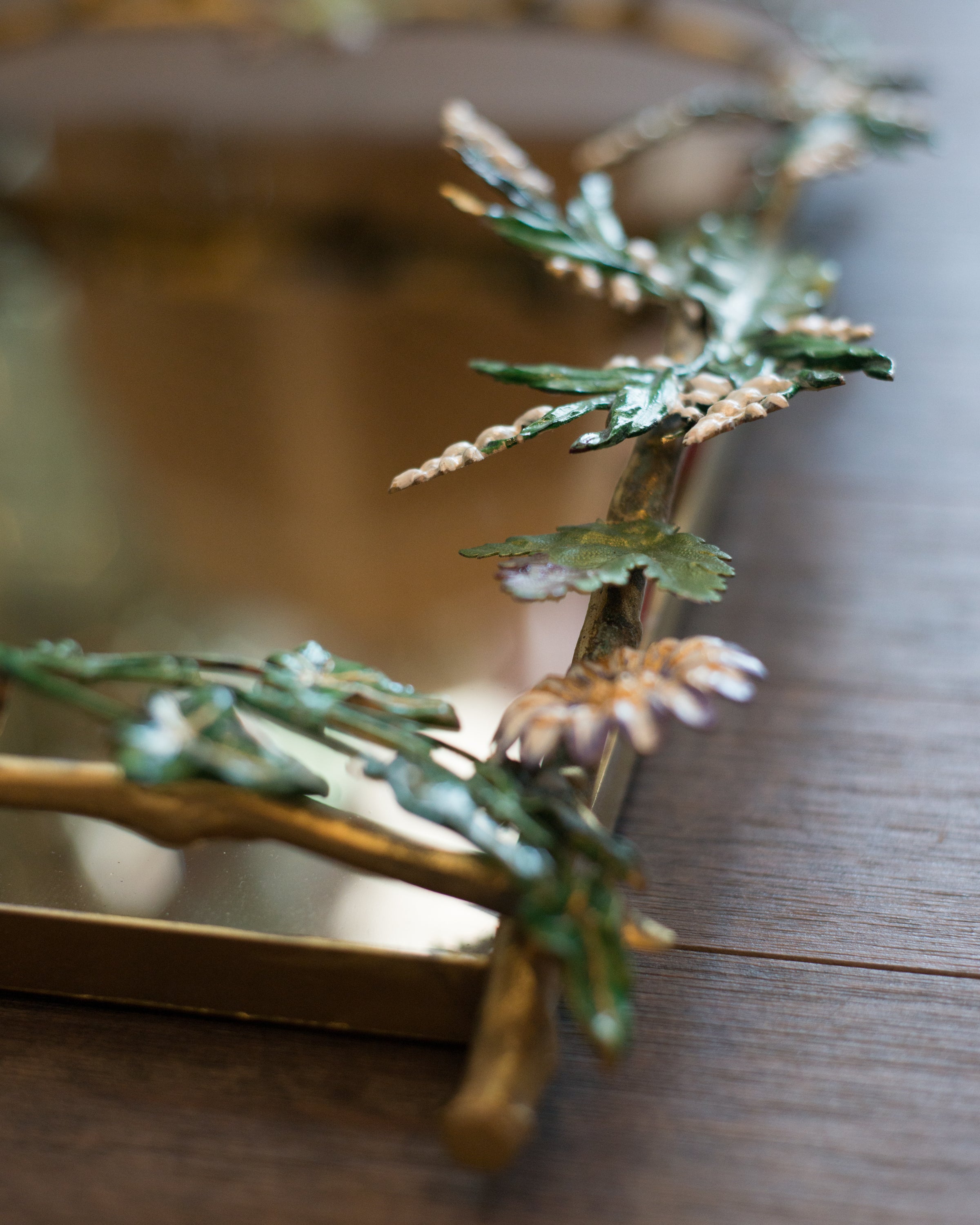 CONTEMPORARY HANDMADE METAL & MIRRORED TRAY, JOY DE ROHAN CHABOT