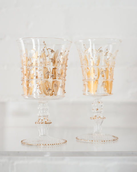 CONTEMPORARY LILY OF THE VALLEY GLASSES, JOY DE ROHAN CHABOT