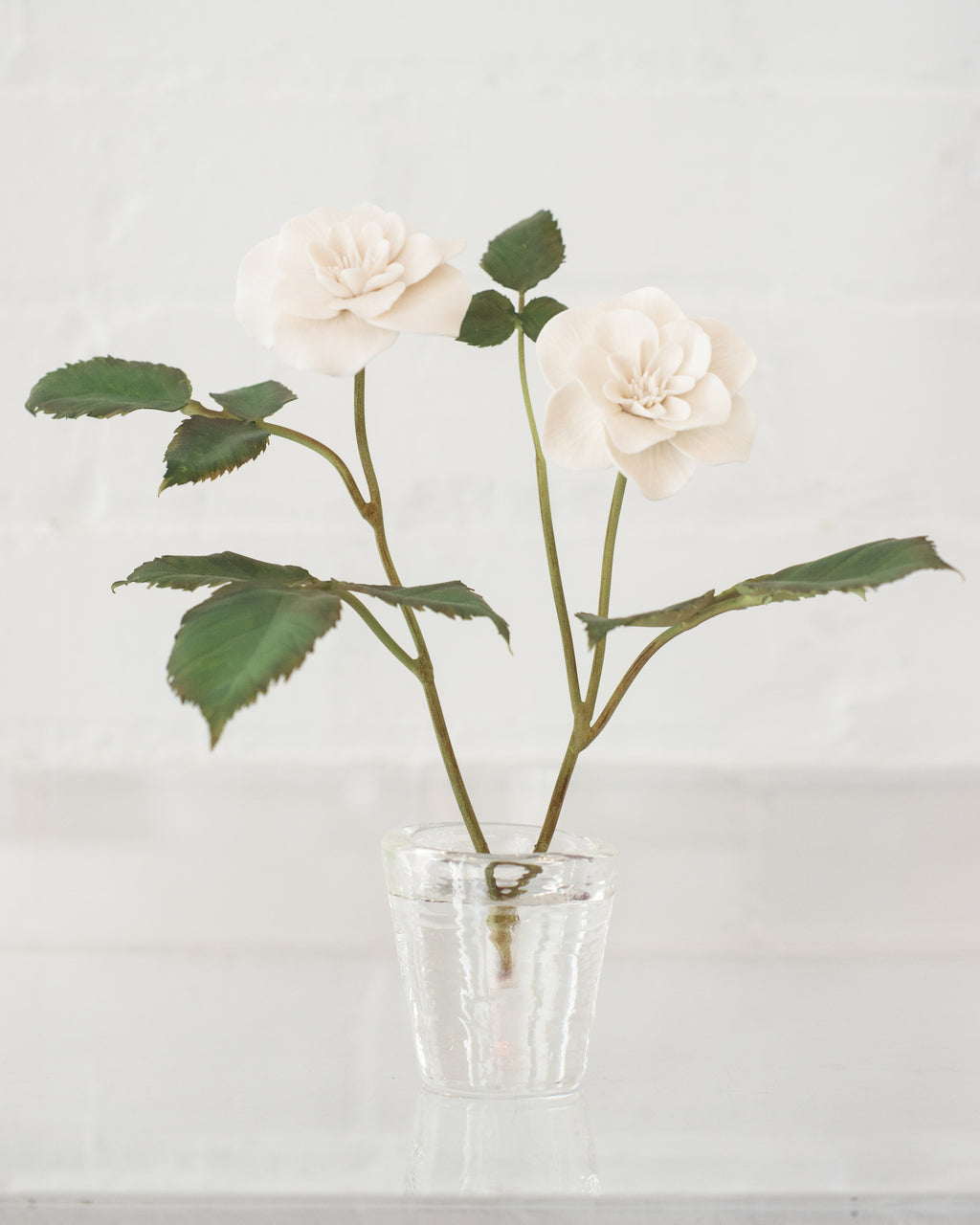 SMALL WHITE PORCELAIN ROSEBUSH