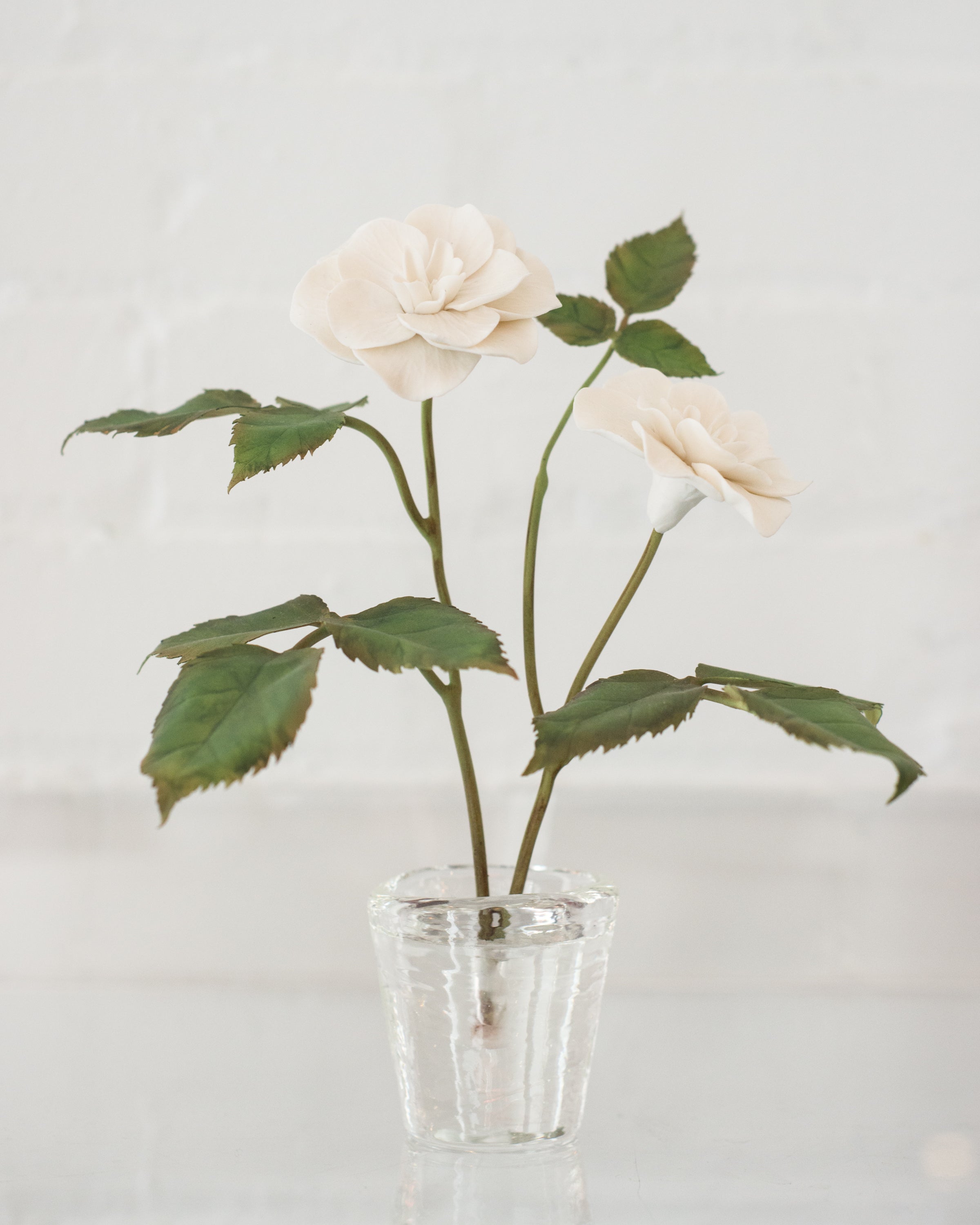 SMALL WHITE PORCELAIN ROSEBUSH