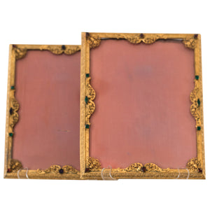 ANTIQUE PAIR OF GOLD JEWELLED PICTURE FRAME