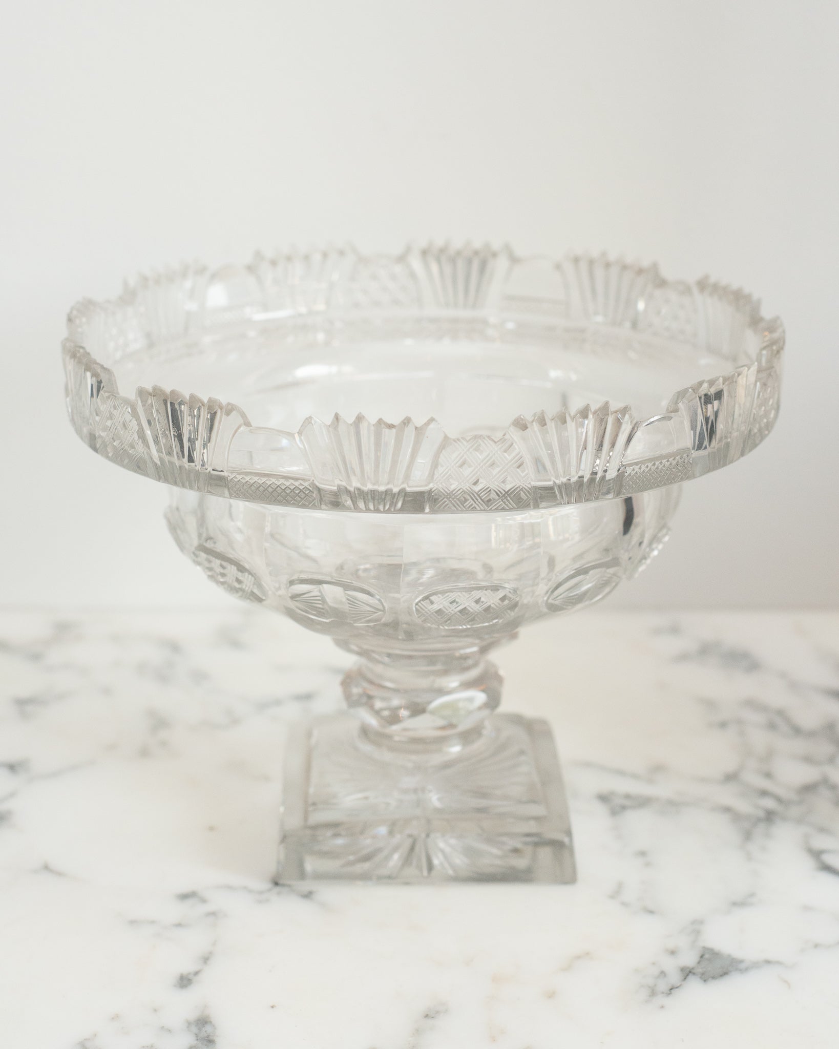 ANTIQUE IRISH SMALL CUT CRYSTAL  BOWL
