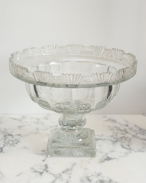 ANTIQUE IRISH LARGE CUT CRYSTAL BOWL