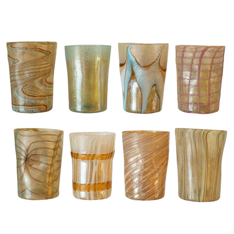 SET OF 8 CONTEMPORARY MURANO TUMBLERS