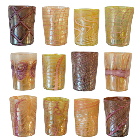 SET OF 12 CONTEMPORARY MURANO TUMBLERS