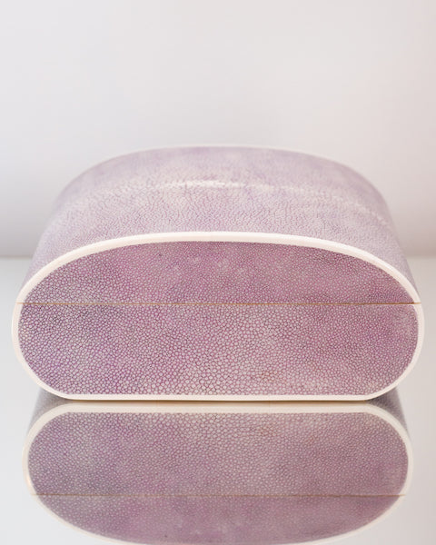 SEMI ROUND SHAGREEN LAVENDER BOX