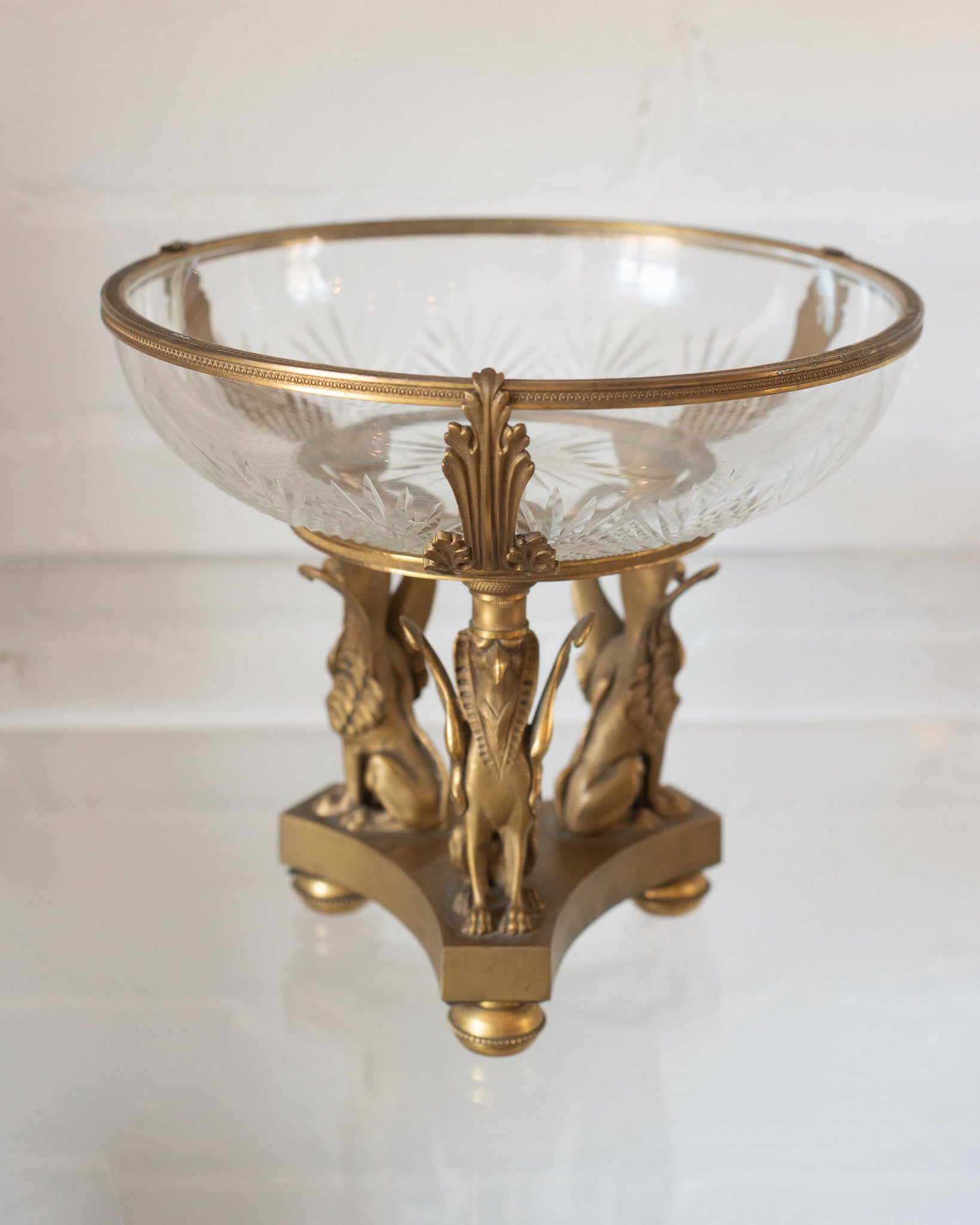 ANTIQUE BACCARAT BRONZE MOUNT BOWL