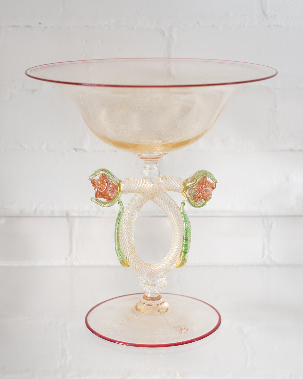 CONTEMPORARY MURANO BOWL WITH RUBY DETAILS