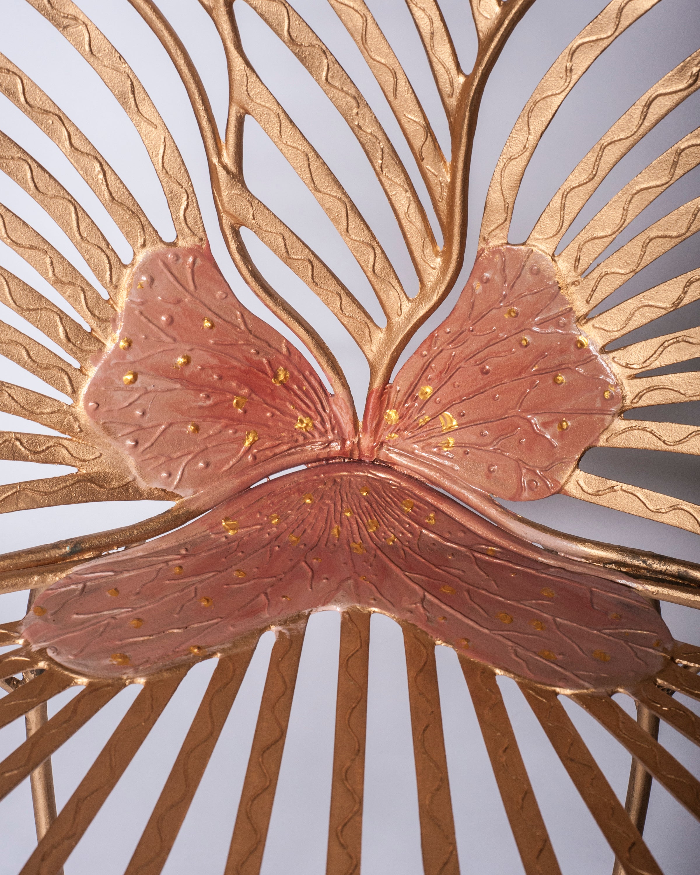 CONTEMPORARY SCULPTURAL METAL PANSY CHAIR, JOY DE ROHAN CHABOT