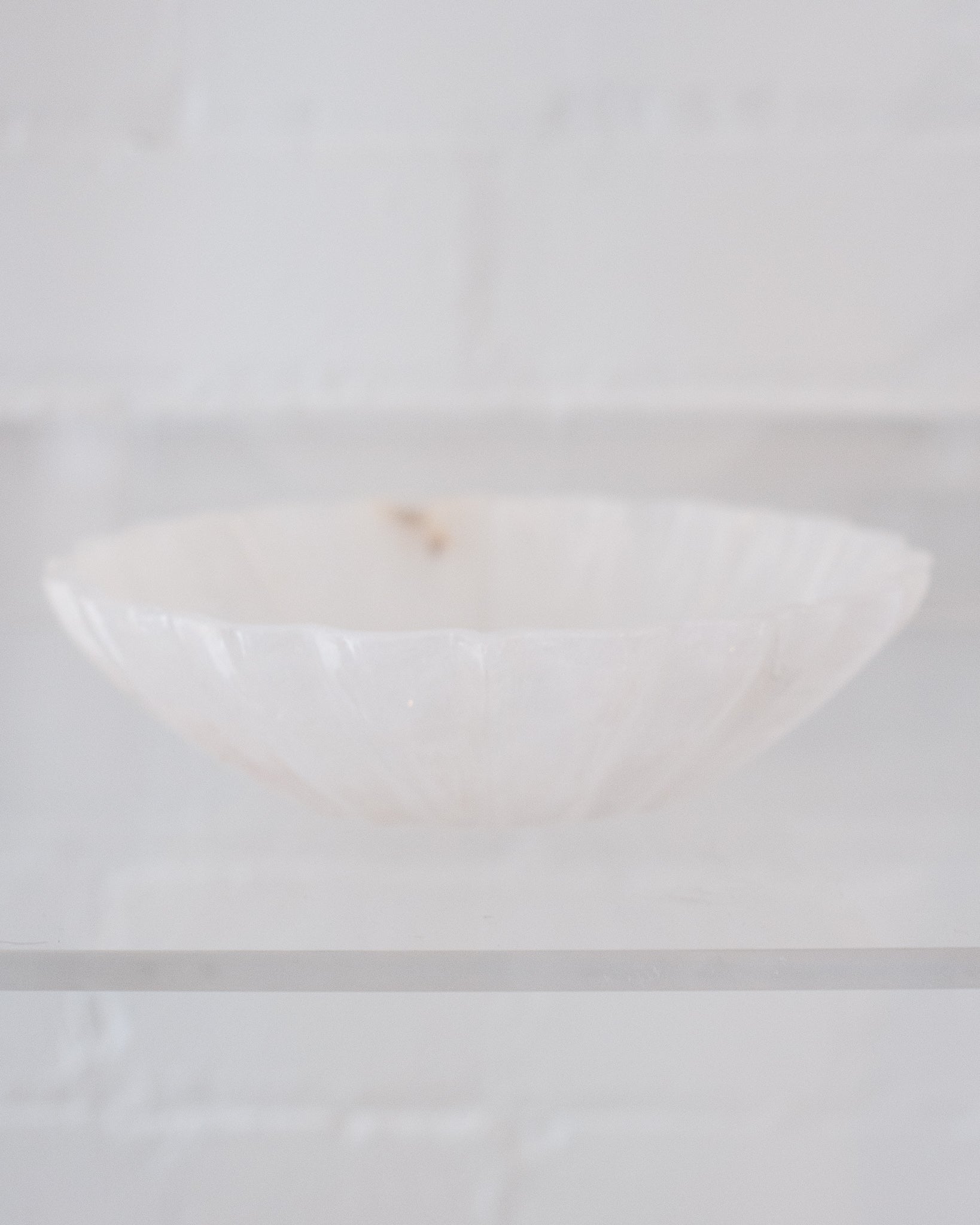 CONTEMPORARY CARVED ROCK CRYSTAL LOTUS BOWL