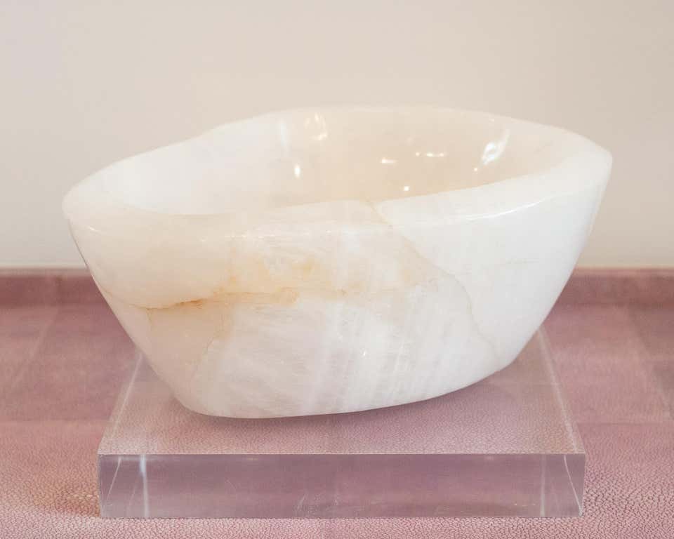 CONTEMPORARY THICK AND DEEP ROCK CRYSTAL BOWL