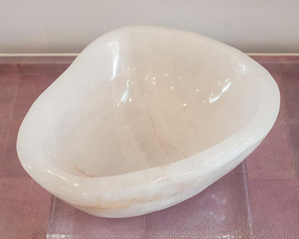 CONTEMPORARY THICK AND DEEP ROCK CRYSTAL BOWL