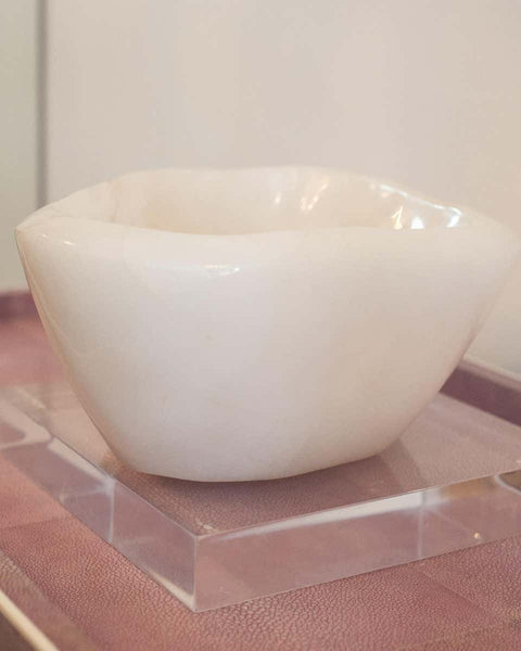 CONTEMPORARY THICK AND DEEP ROCK CRYSTAL BOWL
