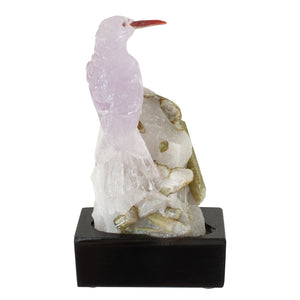 AMETHYST HUMMINGBIRD ON TOURMALINE & QUARTZ BASE