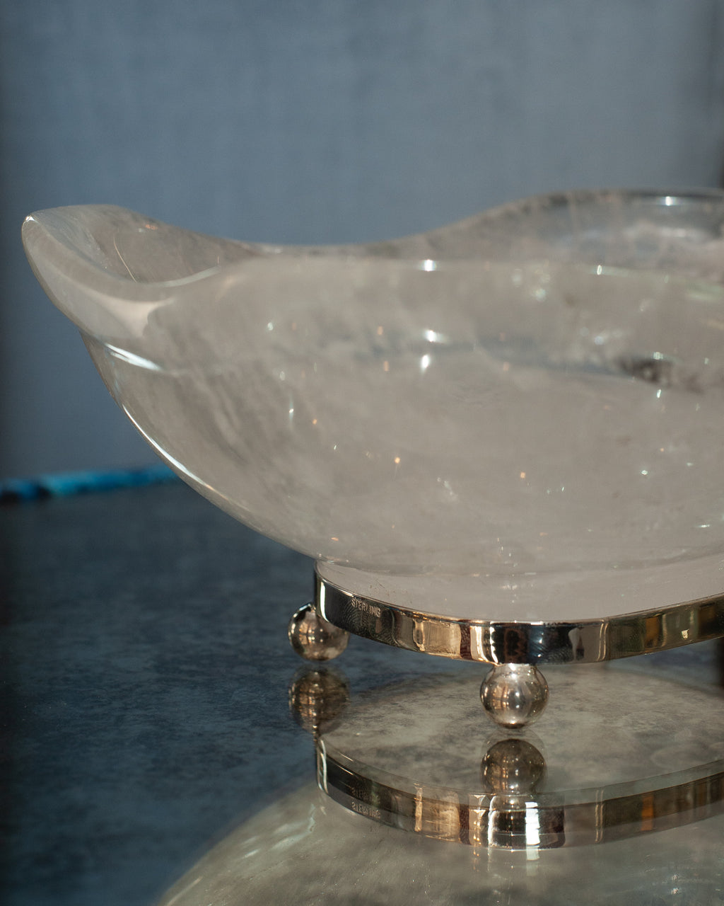 CONTEMPORARY SCALLOPED ROCK CRYSTAL BOWL FROM PARIS