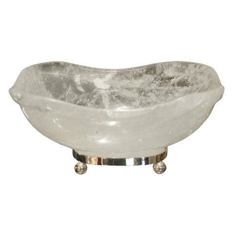 CONTEMPORARY SCALLOPED ROCK CRYSTAL BOWL FROM PARIS