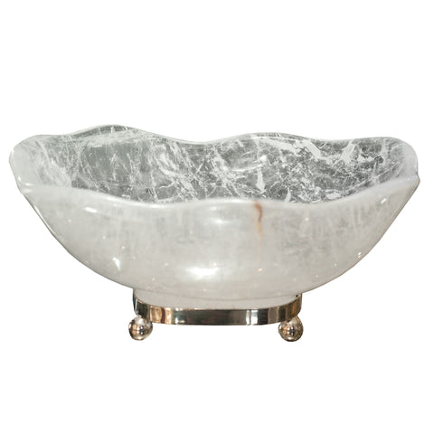 CONTEMPORARY SCALLOPED ROCK CRYSTAL BOWL FROM PARIS