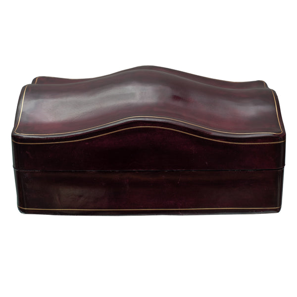 LARGE BURGUNDY LEATHER BOX