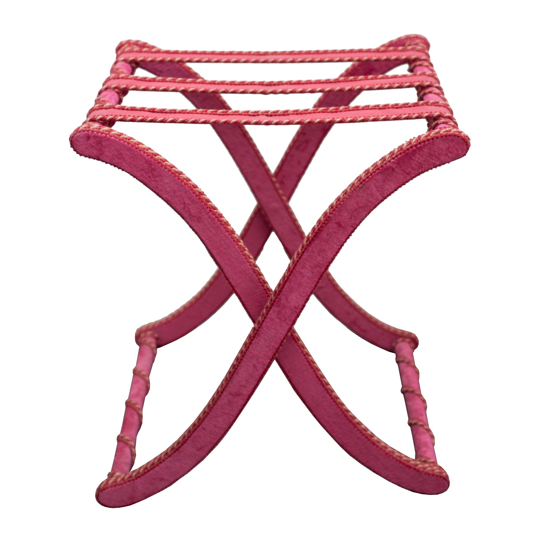 CONTEMPORARY RED VELVET FOLDING TABLE, ROME