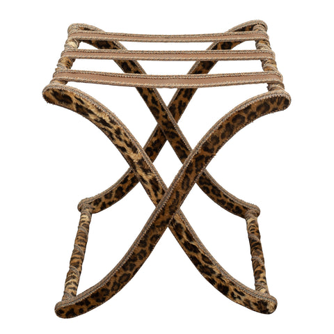 CONTEMPORARY LEOPARD VELVET FOLDING TABLE, ROME