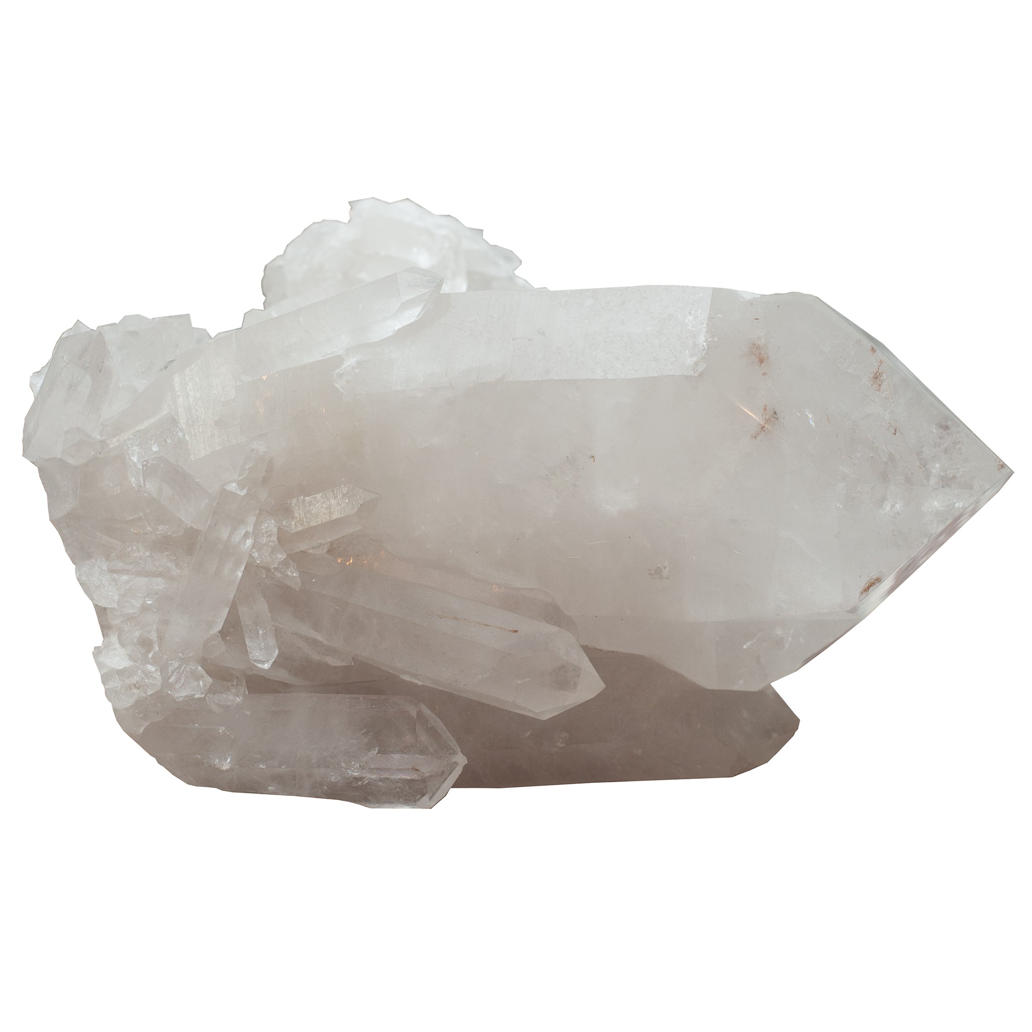 CONTEMPORARY MASSIVE ROCK CRYSTAL POINT CLUSTER