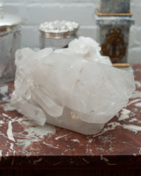 CONTEMPORARY MASSIVE ROCK CRYSTAL POINT CLUSTER