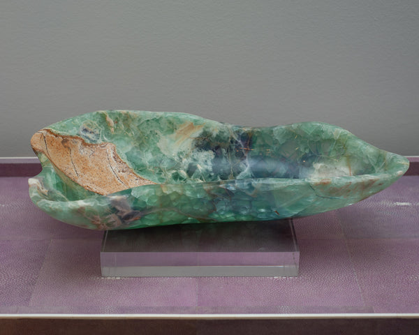 CONTEMPORARY LARGE FREE FORM FLUORITE BOWL