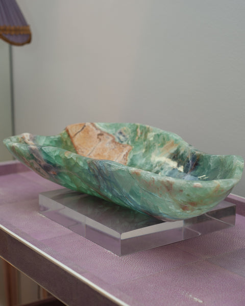 CONTEMPORARY LARGE FREE FORM FLUORITE BOWL