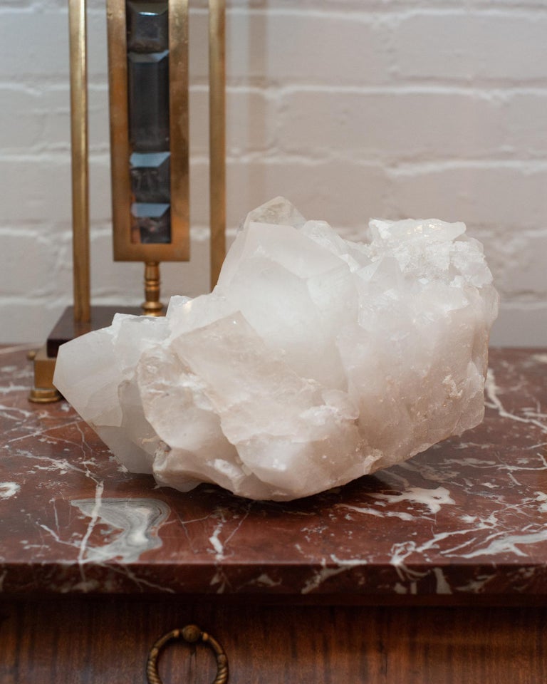 CONTEMPORARY MASSIVE ROCK CRYSTAL POINT CLUSTER