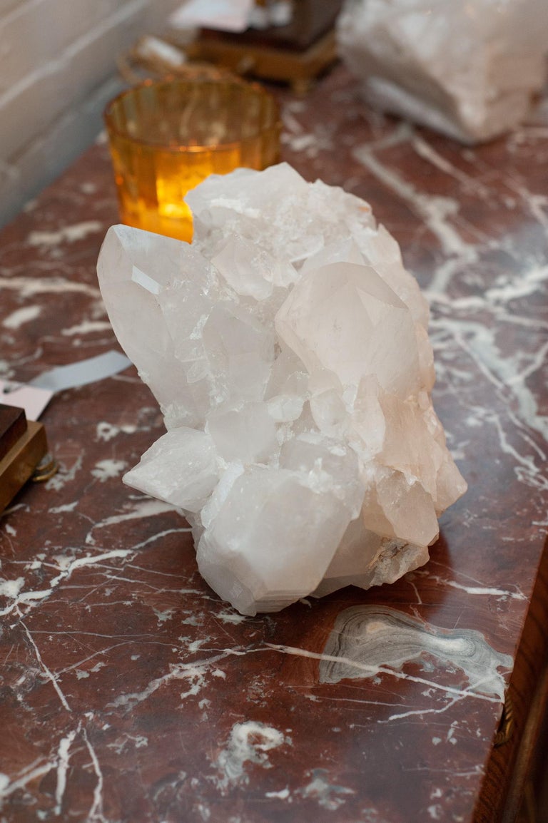 CONTEMPORARY MASSIVE ROCK CRYSTAL POINT CLUSTER