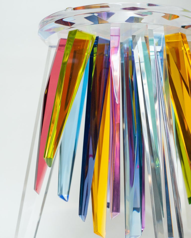 CONTEMPORARY MULTICOLOUR ACRYLIC SIDE TABLE