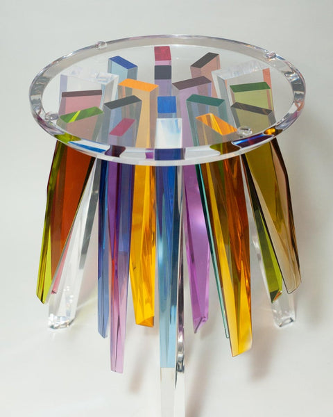 CONTEMPORARY MULTICOLOUR ACRYLIC SIDE TABLE