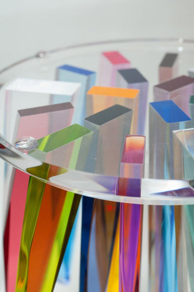 CONTEMPORARY MULTICOLOUR ACRYLIC SIDE TABLE