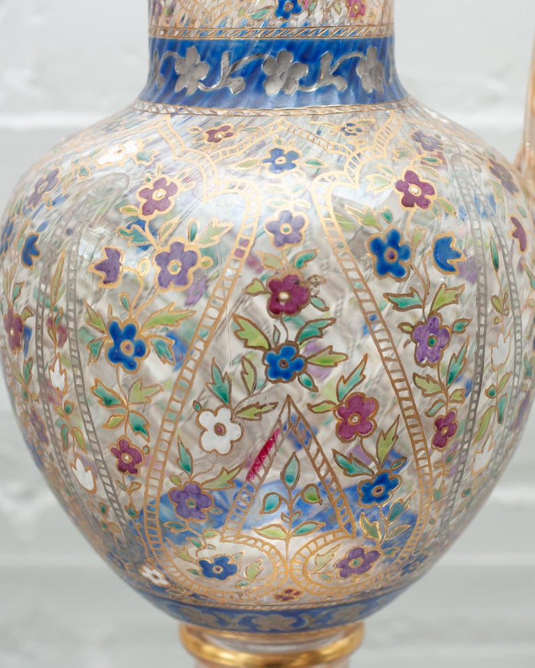 ANTIQUE BOHEMIAN PITCHER WITH ELABORATE ENAMEL WORK