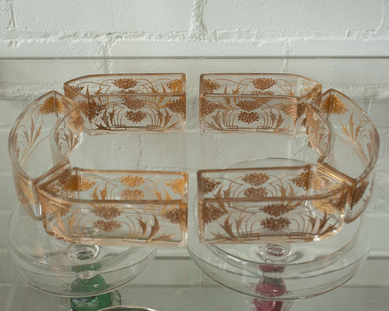ANTIQUE BOHEMIAN CUT CRYSTAL AND GILT TABLE CENTER PIECE