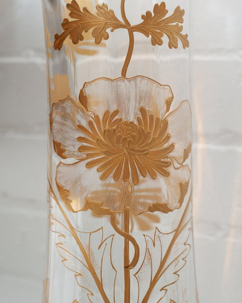 ANTIQUE FRENCH LARGE VASE WITH FLORAL GILDING