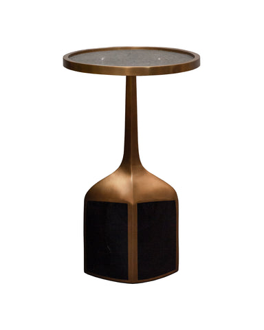CONTEMPORARY R&Y AUGOUSTI SHAGREEN AND PENSHELL PEDESTAL SIDE TABLE