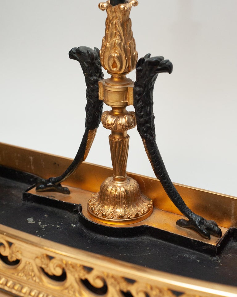 ANTIQUE FRENCH ORMOLU AND METAL UMBRELLA STAND WITH SNAKES