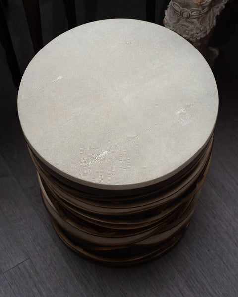 CONTEMPORARY KIFU PARIS SHAGREEN GALAXY STOOL / SIDE TABLE