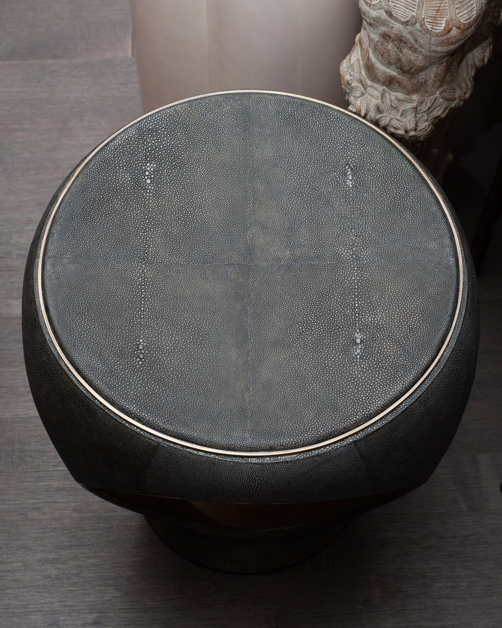 CONTEMPORARY R&Y AUGOUSTI SHAGREEN RING STOOL / SIDE TABLE