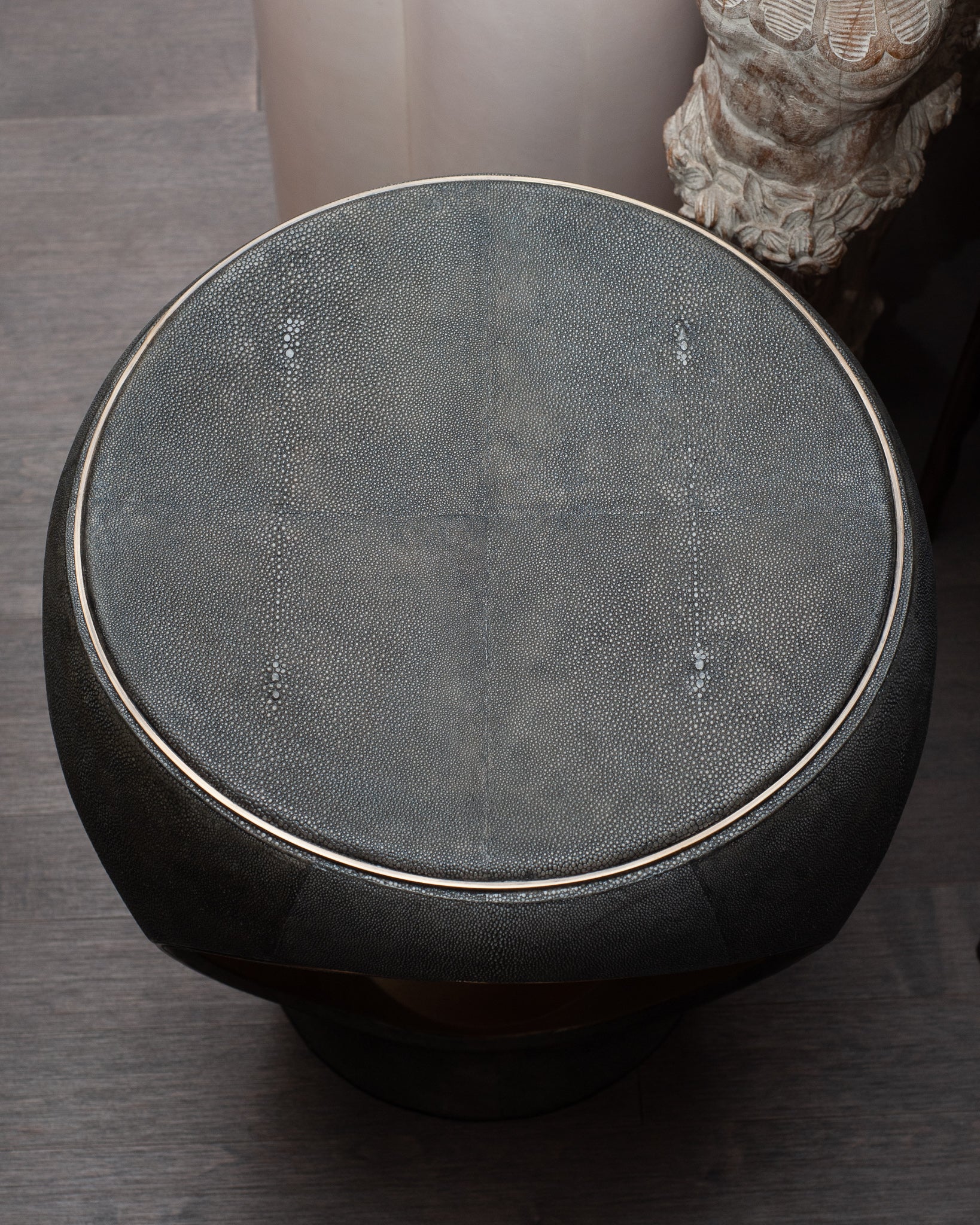 CONTEMPORARY R&Y AUGOUSTI SHAGREEN RING STOOL / SIDE TABLE