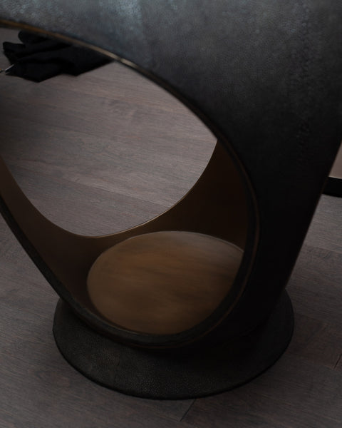 CONTEMPORARY R&Y AUGOUSTI SHAGREEN RING STOOL / SIDE TABLE
